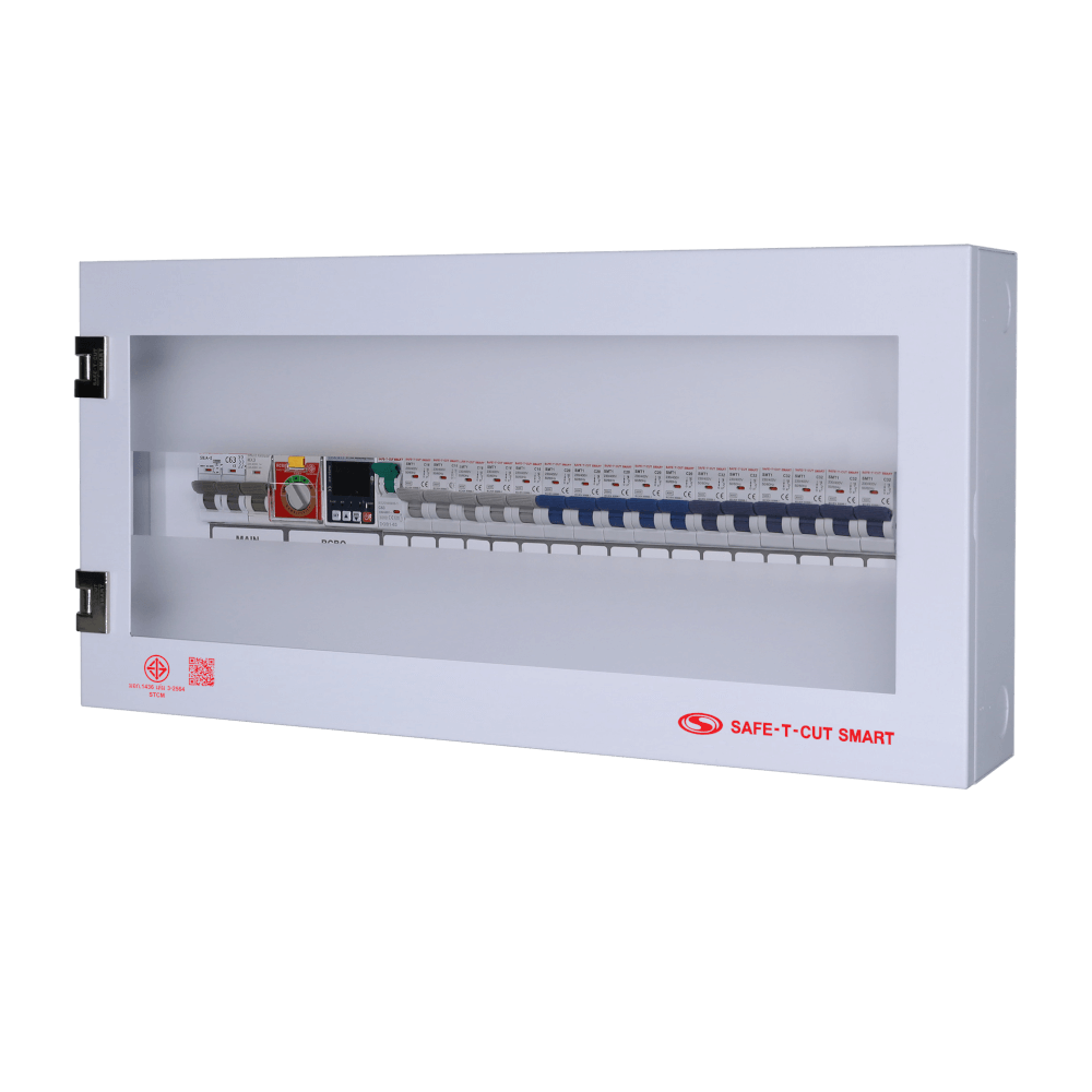 ชุดตู้คอนซุเมอร์ยูนิต 16 ช่อง เบรคเกอร์กันดูด 63 แอมป์ เซฟ-ที-คัท สมาร์ท รุ่น IGEN03 IOT